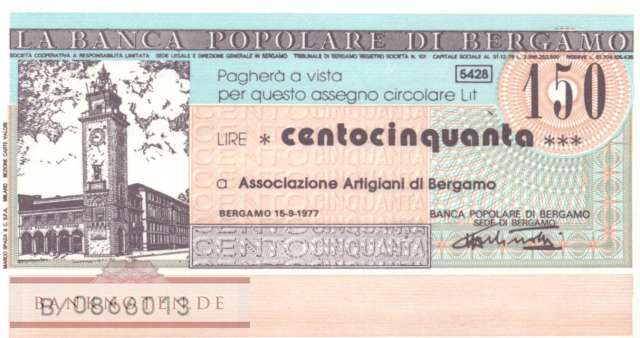 Banca Popolare di Bergamo - 150  Lire (#06m_22_13_UNC)
