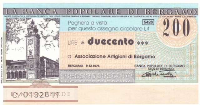 Banca Popolare di Bergamo - 200  Lire (#06m_22_14_UNC)
