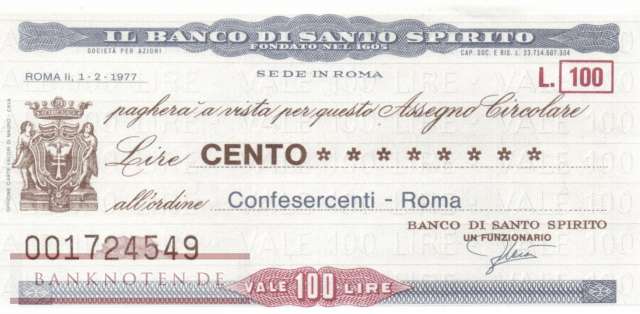 Banco di Santo Spirito - Roma - 100  Lire (#06m_34_05_UNC)