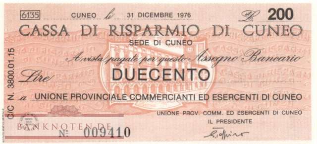 Cassa di Risparmio di Cuneo - 200  Lire (#06m_39_03_UNC)