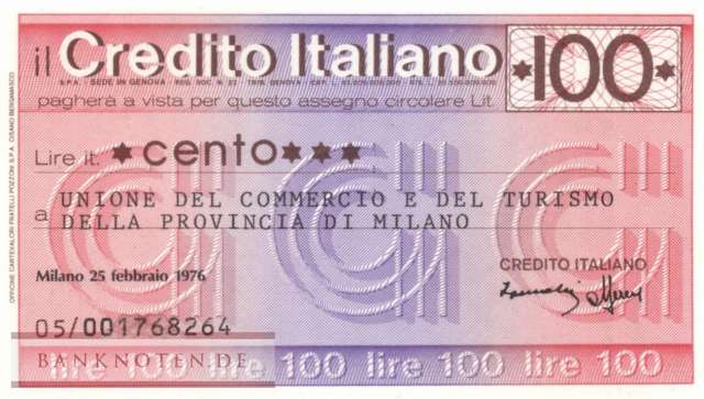 Credito Italiano - Milano - 100  Lire (#06m_74_01_UNC)