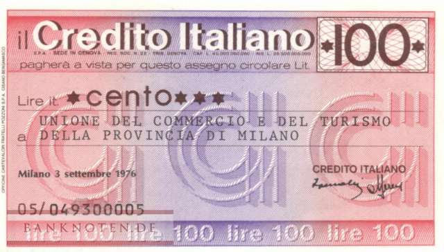 Credito Italiano - Milano - 100  Lire (#06m_74_25_UNC)