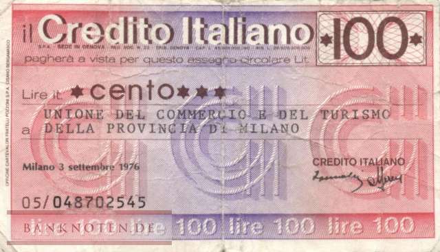 Credito Italiano - Milano - 100  Lire (#06m_74_25_F)