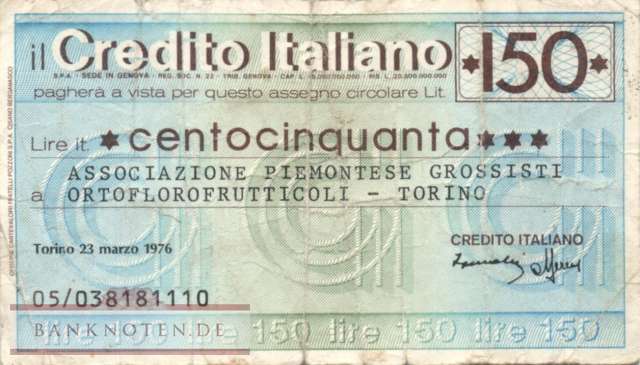 Credito Italiano - Torino - 150  Lire (#06m_74_54_VG)