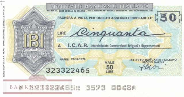 Istituto Bancario Italiano - Napoli - 50  Lire (#06m_78_06_UNC)