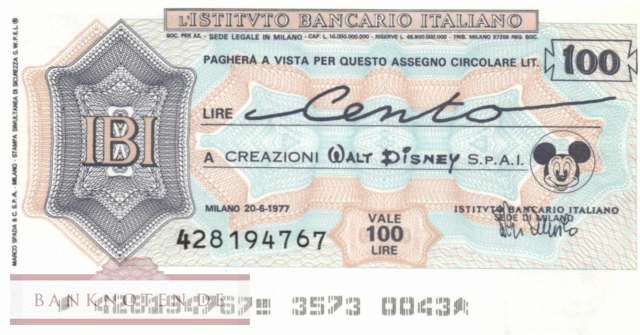 Istituto Bancario Italiano - Milano - 100  Lire (#06m_78_38a_UNC)