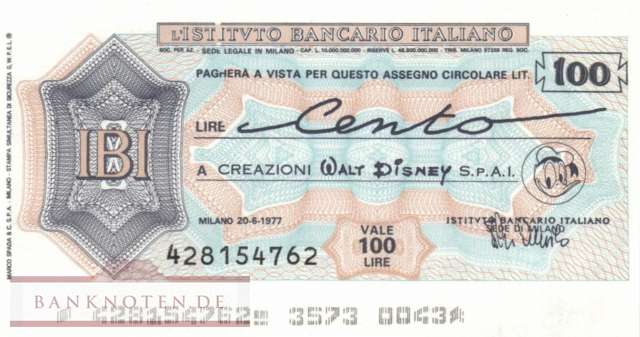 Istituto Bancario Italiano - Milano - 100  Lire (#06m_78_38b_UNC)