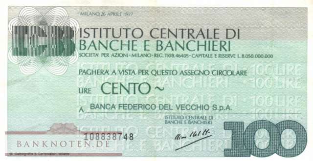 Istituto Centr. di Banche e Banchieri - 100  Lire (#06m_80_25_VF)