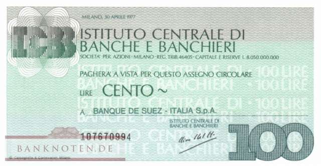 Istituto Centr. di Banche e Banchieri - 100  Lire (#06m_80_28_UNC)