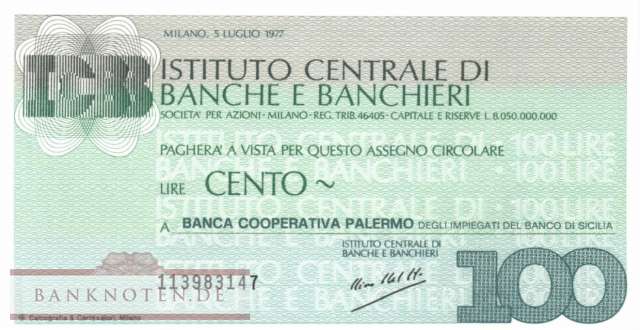 Istituto Centr. di Banche e Banchieri - 100  Lire (#06m_80_60_UNC)