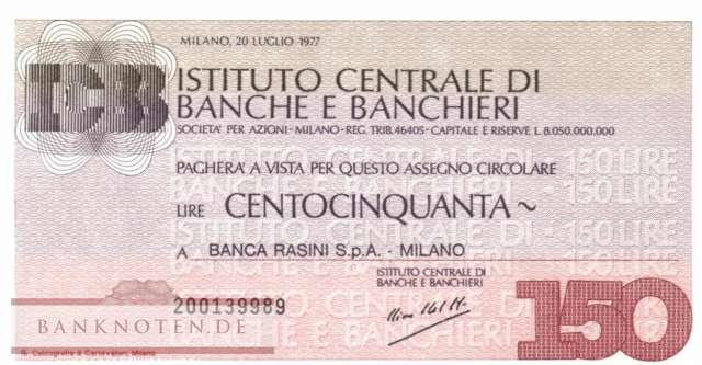 Istituto Centr. di Banche e Banchieri - 150  Lire (#06m_80_77_UNC)