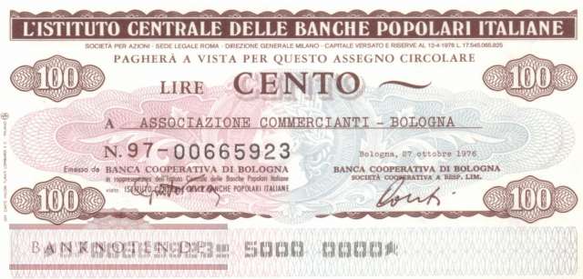 Banche Pop. Italiane - Bologna Ass. Comm. - 100  Lire (#06m_81_003_UNC)