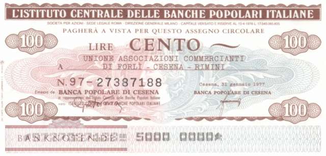 Banche Pop. Italiane - Cesena - 100  Lire (#06m_81_122_UNC)
