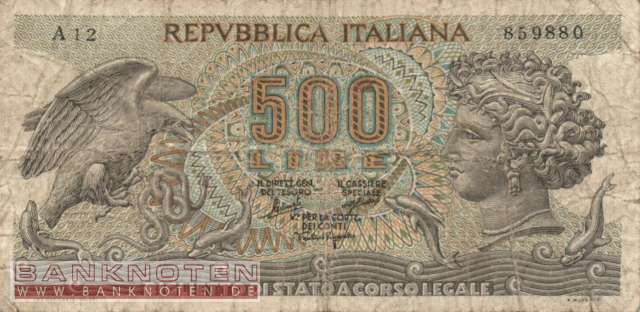 Italy - 500  Lire (#093a_VG)