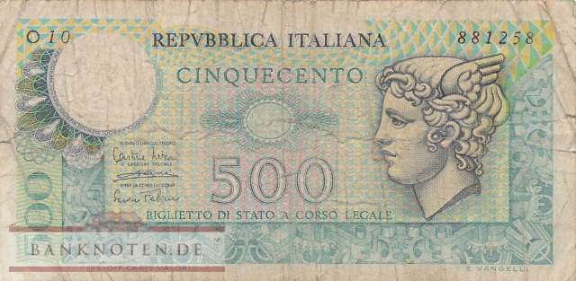Italy - 500  Lire (#094-74_VG)