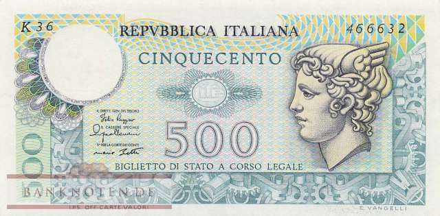 Italy - 500  Lire (#094-79_AU)