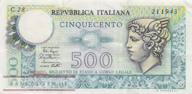 Italy - 500 Lire (#094-79_VF)