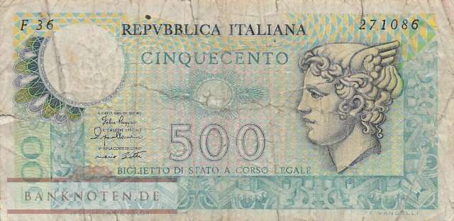 Italy - 500  Lire (#094-79_VG)
