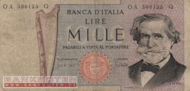 Italy - 1.000  Lire (#101a_VG)