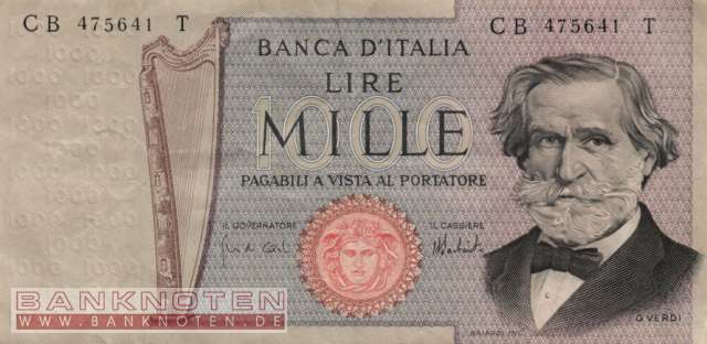 Italy - 1.000 Lire (#101c_VF)