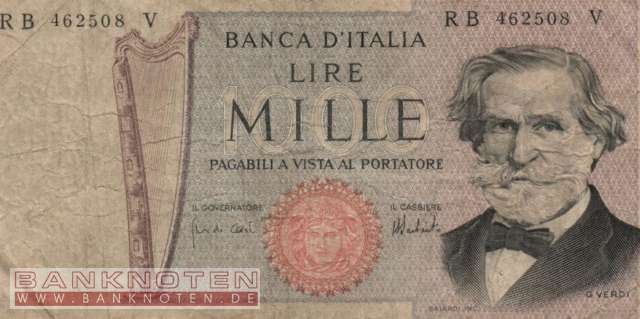 Italy - 1.000 Lire (#101c_VG)