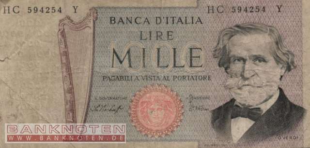 Italy - 1.000  Lire (#101e_VG)