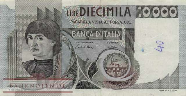 Italy - 10.000  Lire (#106b-80_VG)