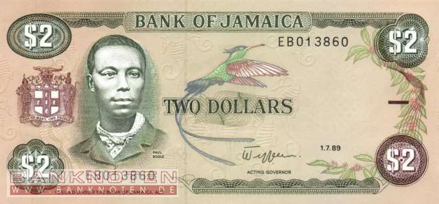 Jamaica - 2  Dollars (#069c_UNC)