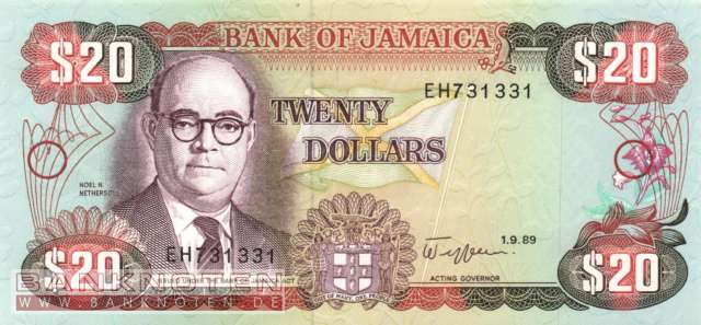 Jamaica - 20  Dollars (#072c_UNC)