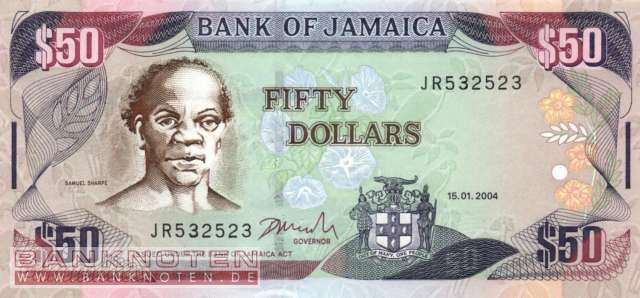 Jamaica - 50  Dollars (#079e_UNC)