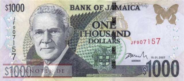 Jamaica - 1.000  Dollars (#086e_UNC)
