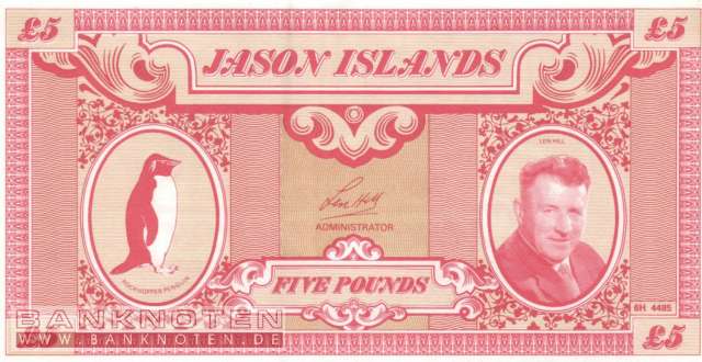 Jason Islands - 5  Pounds - Privatausgabe (#903_UNC)