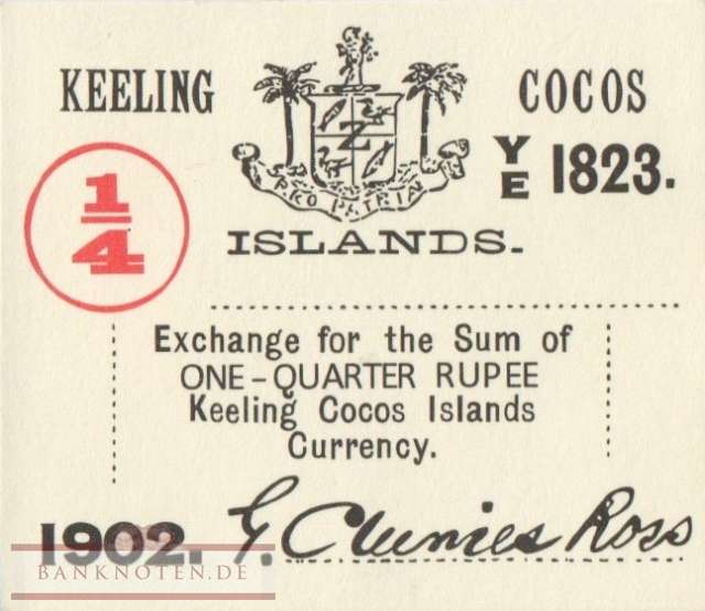 Keeling Cocos - 1/4  Rupee (#S124_UNC)