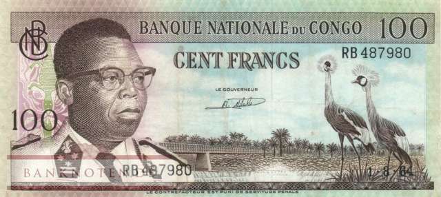 Congo, Democratic Republic - 100  Francs (#006a-64_VF)