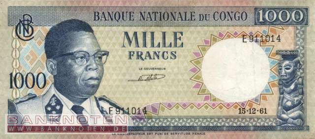 Kongo, Demokratische Republik - 1.000  Francs (#008a-6112_F)