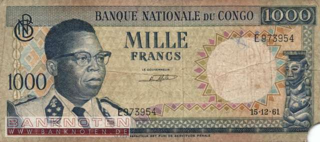Congo, Democratic Republic - 1.000  Francs (#008a-6112_G)