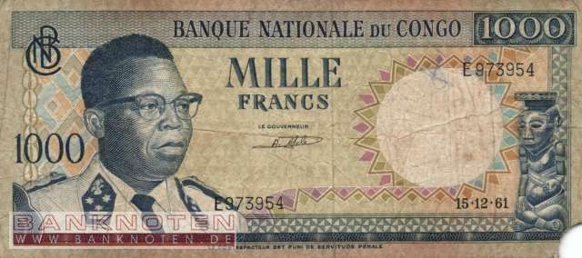 Kongo, Demokratische Republik - 1.000  Francs (#008a-6112_G)