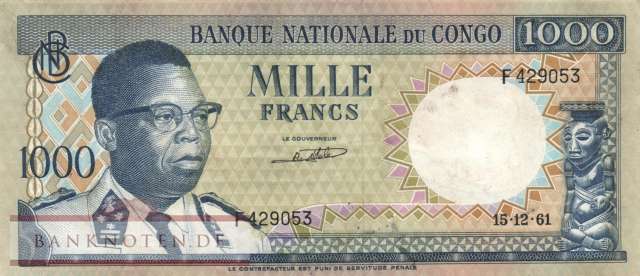Congo, Democratic Republic - 1.000  Francs (#008a-6112_VF)