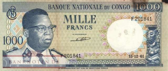 Kongo, Demokratische Republik - 1.000  Francs (#008a-6112_VG)