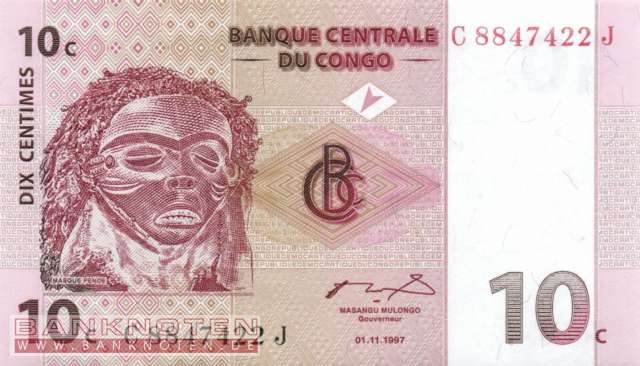 Congo, Democratic Republic - 10  Centimes (#082a_UNC)