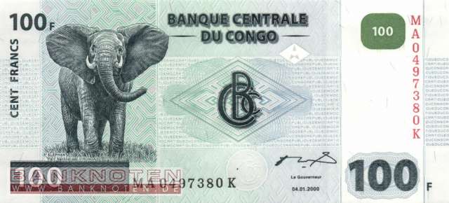 Congo, Democratic Republic - 100  Francs (#092A_UNC)