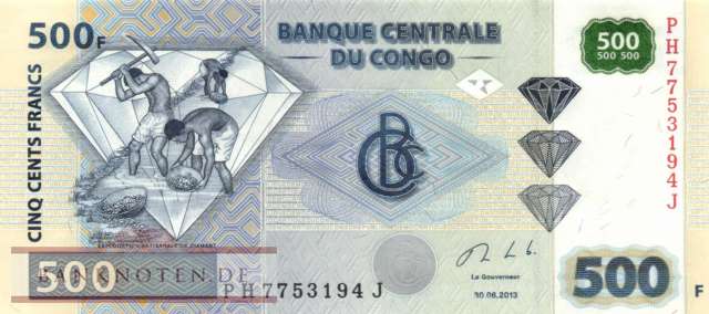 Congo, Democratic Republic - 500  Francs (#096b_UNC)