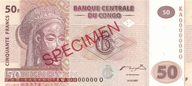 Kongo, Demokratische Republik - 50  Francs - SPECIMEN (#097aS_UNC)