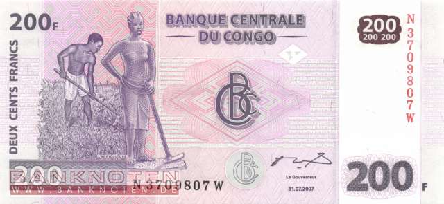 Kongo, Demokratische Republik - 200  Francs (#099a_UNC)