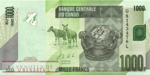 Congo, Democratic Republic - 1.000  Francs (#101b_UNC)