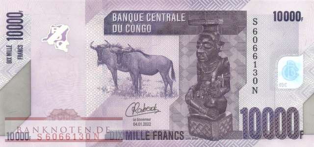 Kongo, Demokratische Republik - 10.000  Francs (#103d_UNC)