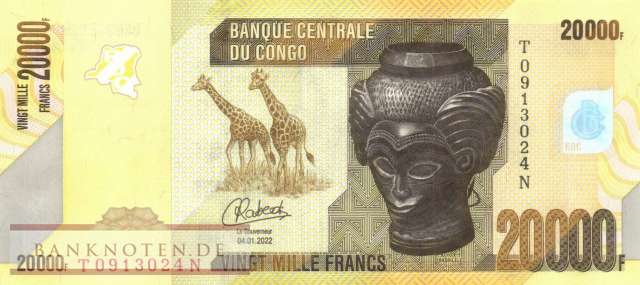 Congo, Democratic Republic - 20.000  Francs (#104d_UNC)
