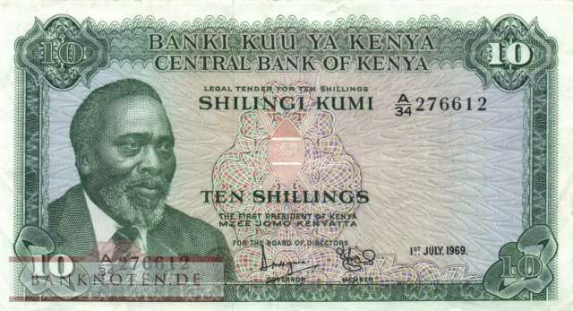Kenya - 10  Shillings (#007a_VF)