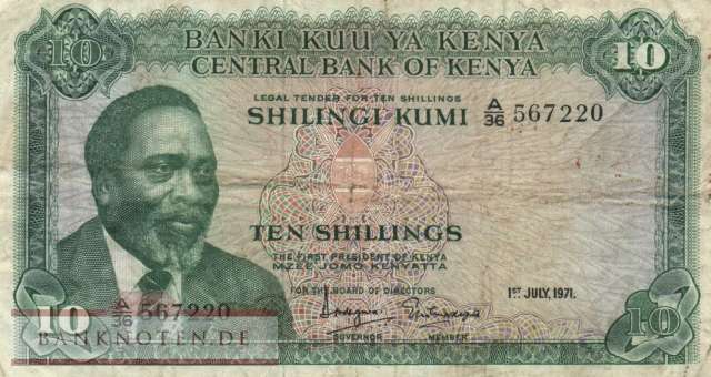 Kenya - 10  Shillings (#007b_F)
