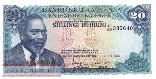 Kenia - 20  Shillings (#017_UNC)